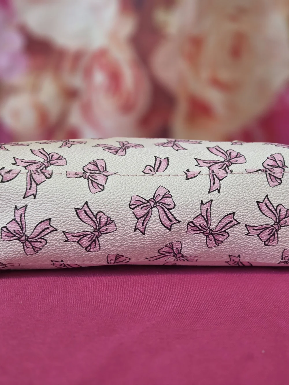 Pretty Pink Bow Tie Travel Bag Pin And Notebook